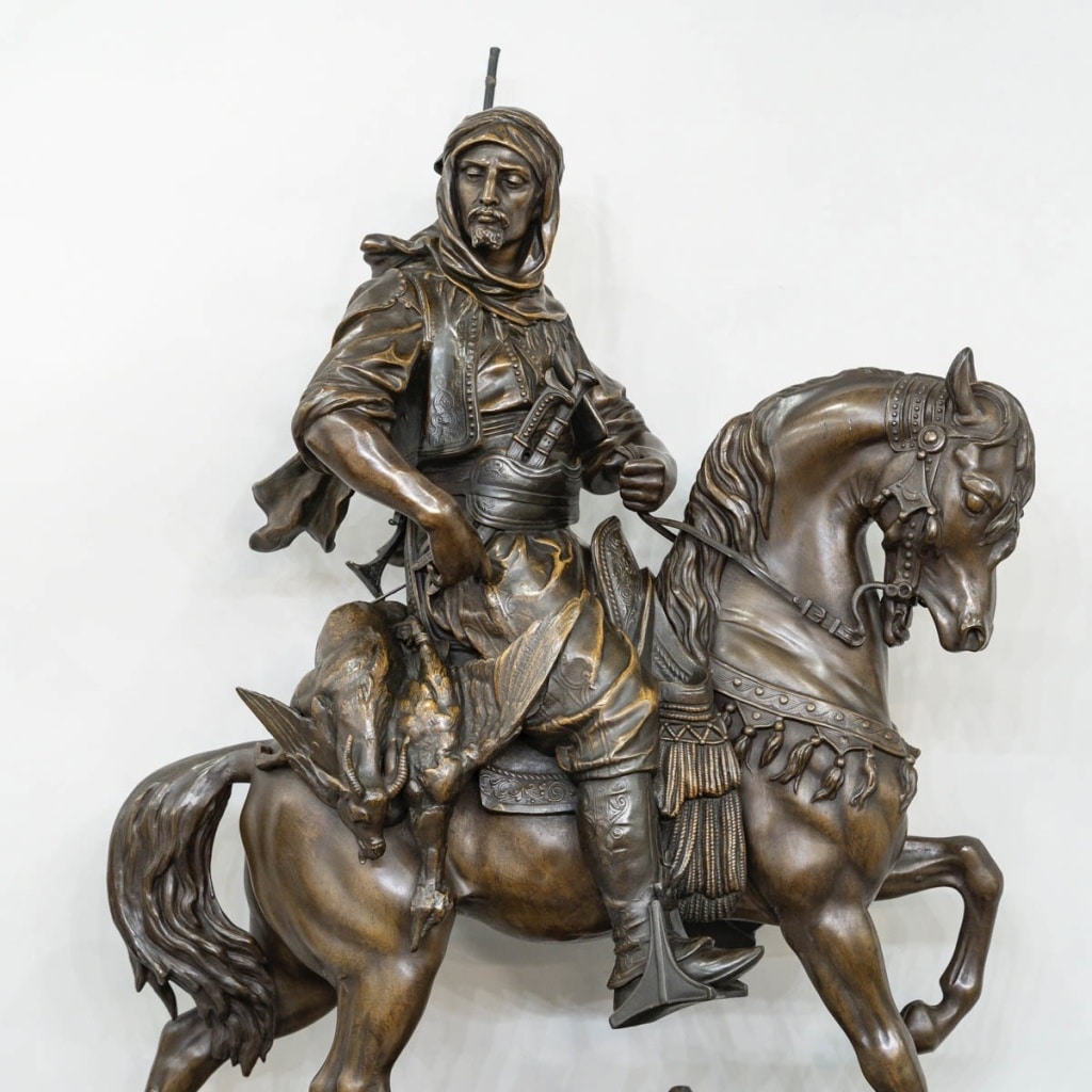 Cavalier Arabe En Retour De Chasse , Alfred Barye (1839-1882) Et Émile Guillemin (1841-1907) | Biron 