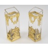 Une paire de vases en cristal de forme carré | Biron 