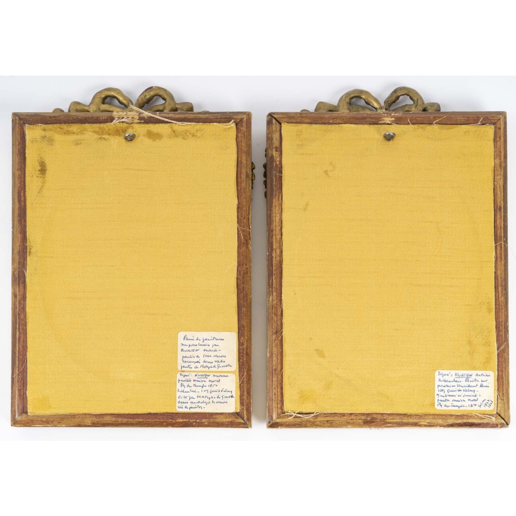 2 tableaux sur porcelaine, attribués à Antoine Kurten, peintre hollandais | Biron 