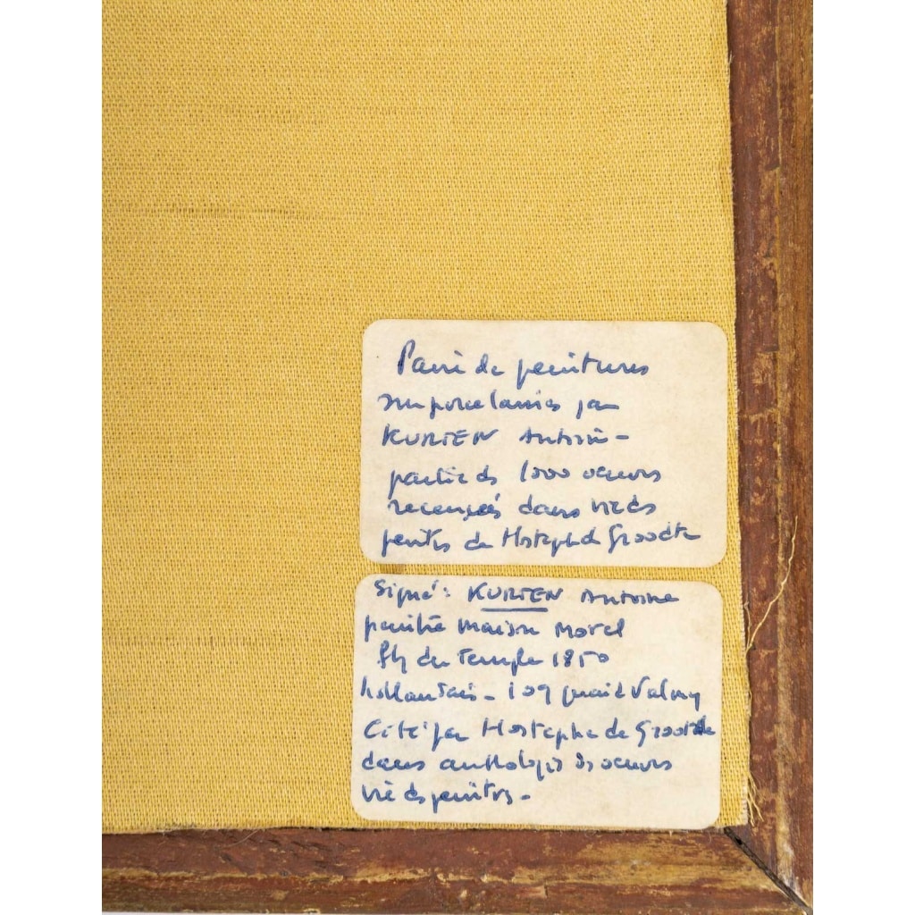 2 tableaux sur porcelaine, attribués à Antoine Kurten, peintre hollandais | Biron 