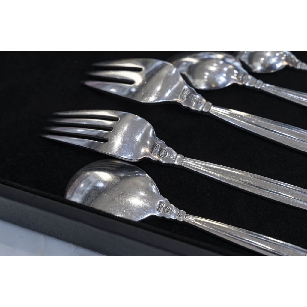 GEORG JENSEN , Ménagère « Acorn », Argent massif 925 | Biron 