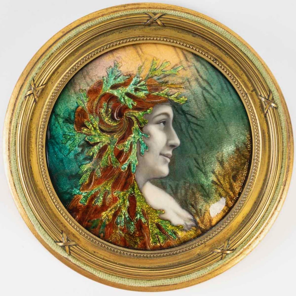 Jeanne Soubourou (1879-1968), La Fée des Marais Émail Symboliste circa 1900 | Biron 