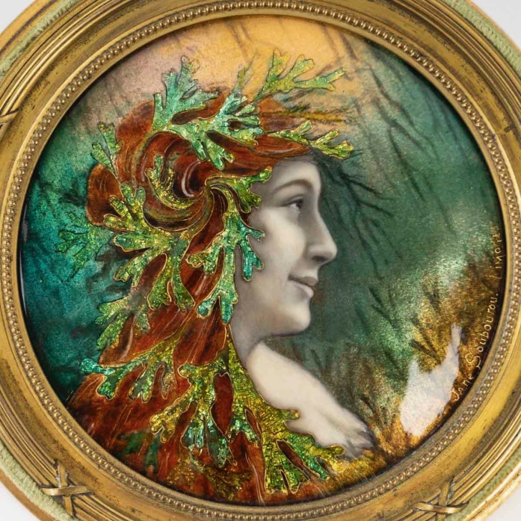 Jeanne Soubourou (1879-1968), La Fée des Marais Émail Symboliste circa 1900 | Biron 