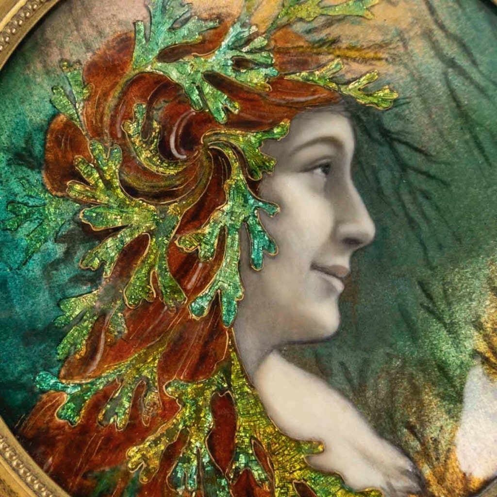 Jeanne Soubourou (1879-1968), La Fée des Marais Émail Symboliste circa 1900 | Biron 