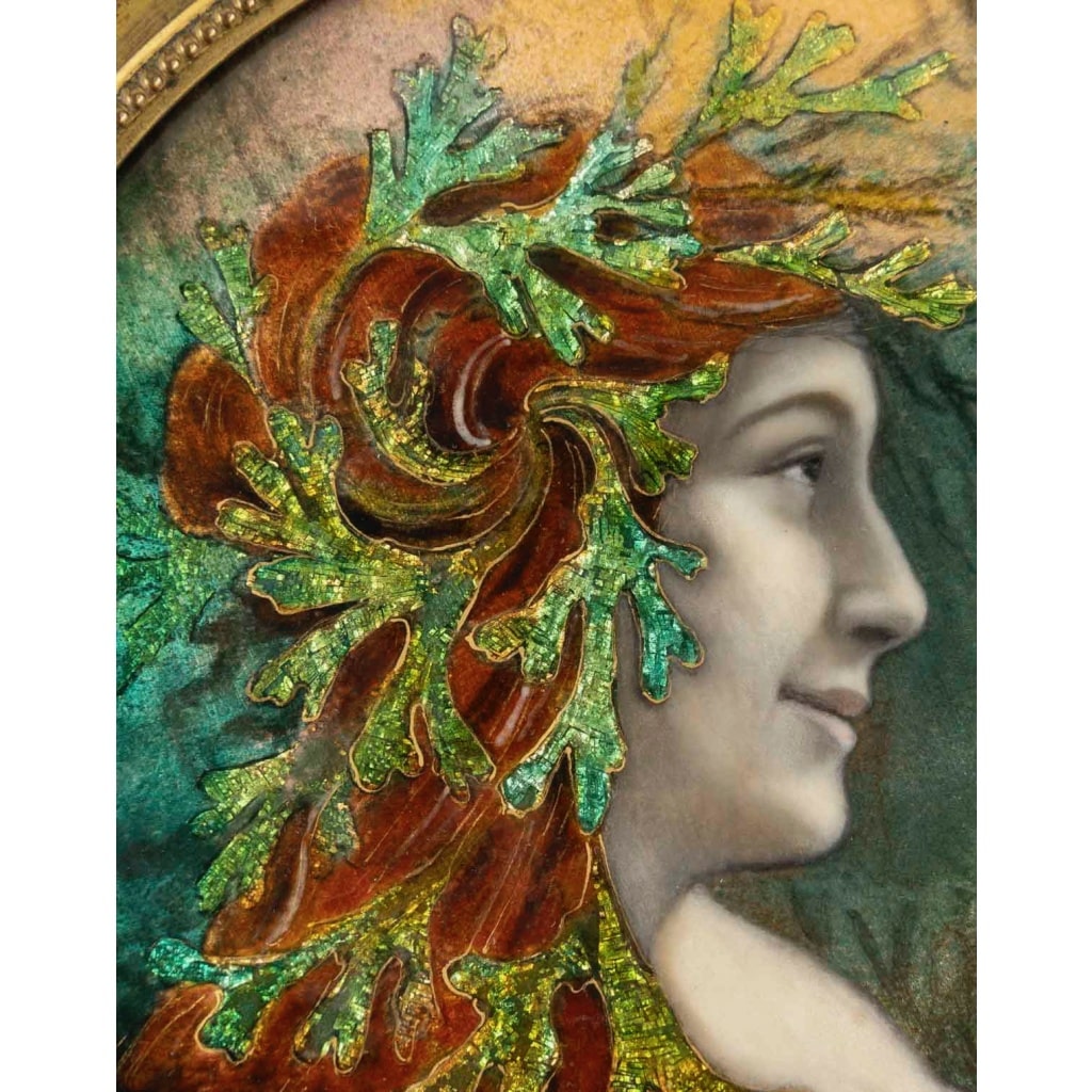Jeanne Soubourou (1879-1968), La Fée des Marais Émail Symboliste circa 1900 | Biron 