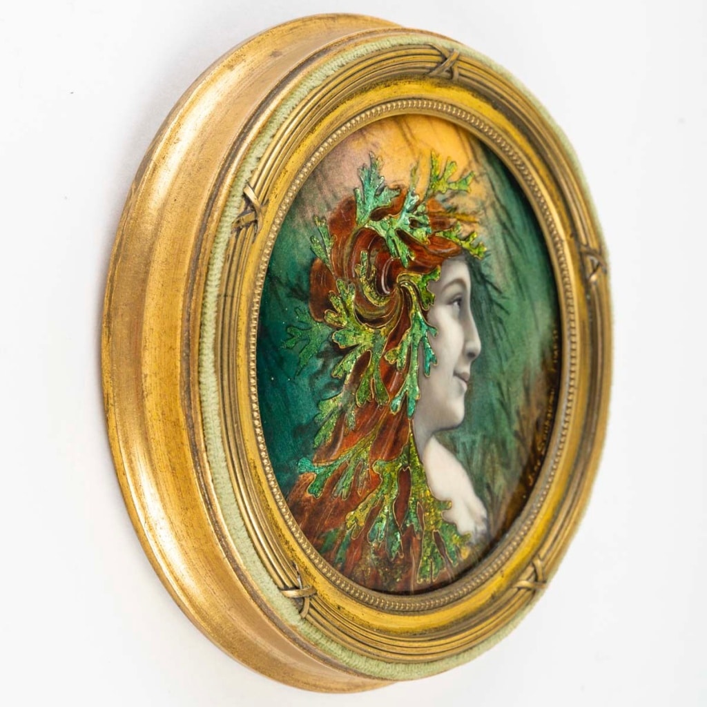 Jeanne Soubourou (1879-1968), La Fée des Marais Émail Symboliste circa 1900 | Biron 