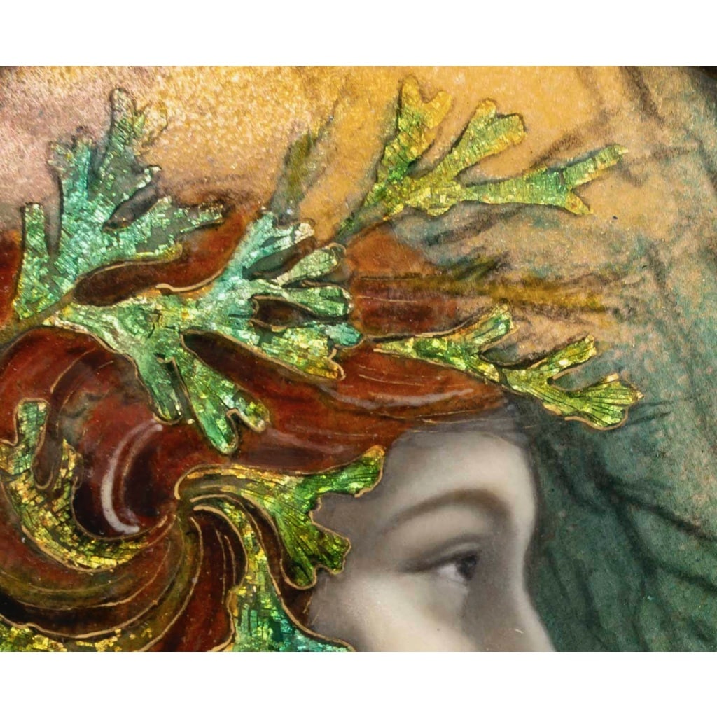 Jeanne Soubourou (1879-1968), La Fée des Marais Émail Symboliste circa 1900 | Biron 