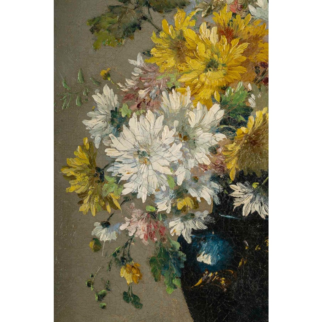 Eugène Henri Cauchois (1850-1911) Bouquet de marguerites huile sur toile vers 1890 | Biron 
