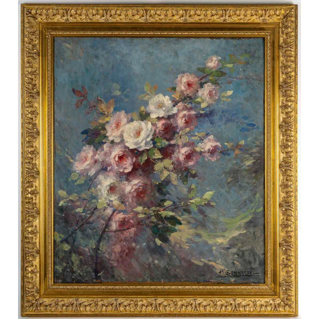 Alexandre François Bonnardel (1867-1942) La Branche de Rosier huile sur bois vers 1900 | Biron 