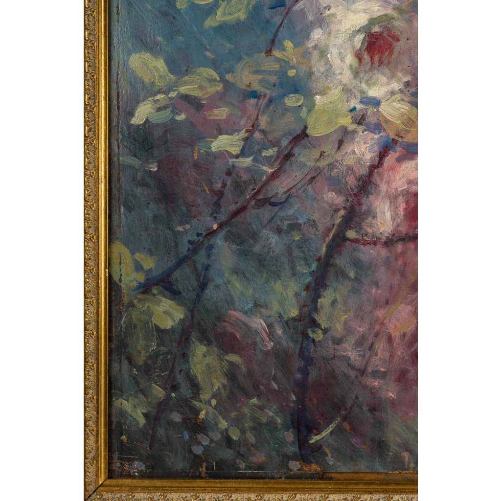 Alexandre François Bonnardel (1867-1942) La Branche de Rosier huile sur bois vers 1900 | Biron 