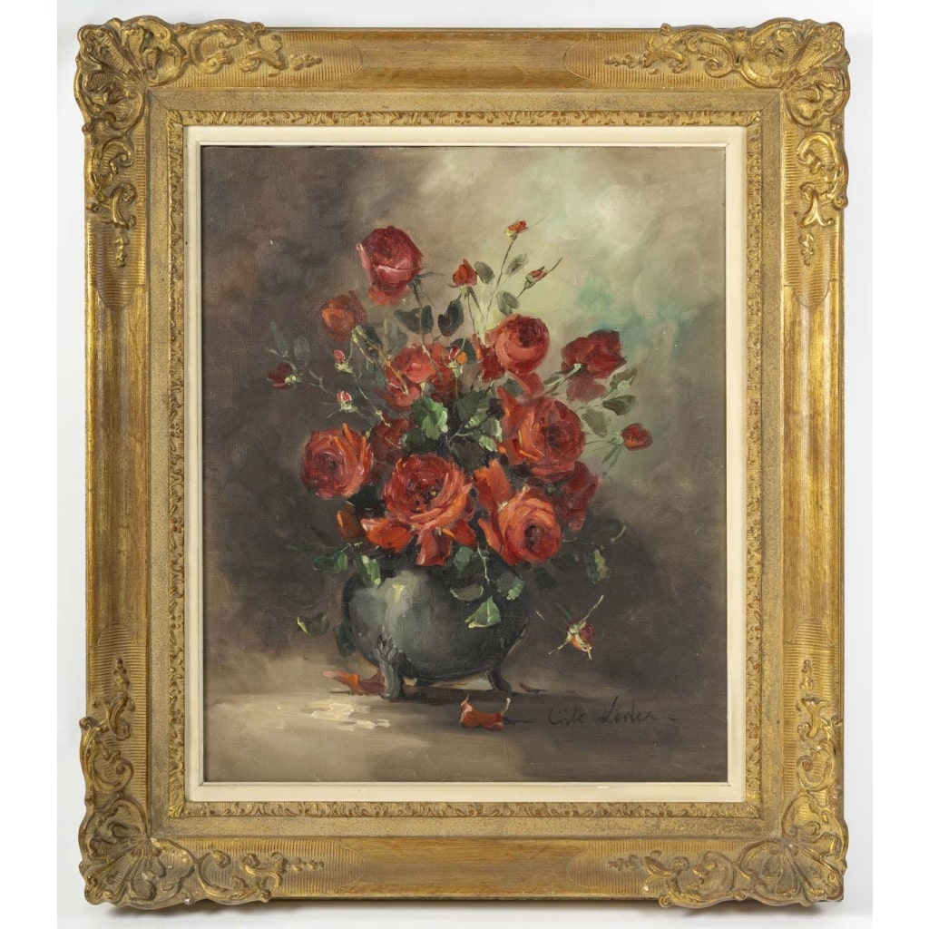 Un tableau de nature morte au bouquet de Roses | Biron 