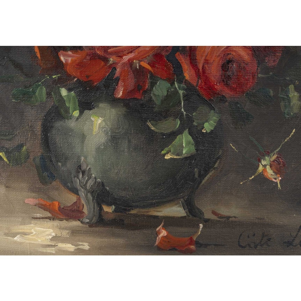 Un tableau de nature morte au bouquet de Roses | Biron 