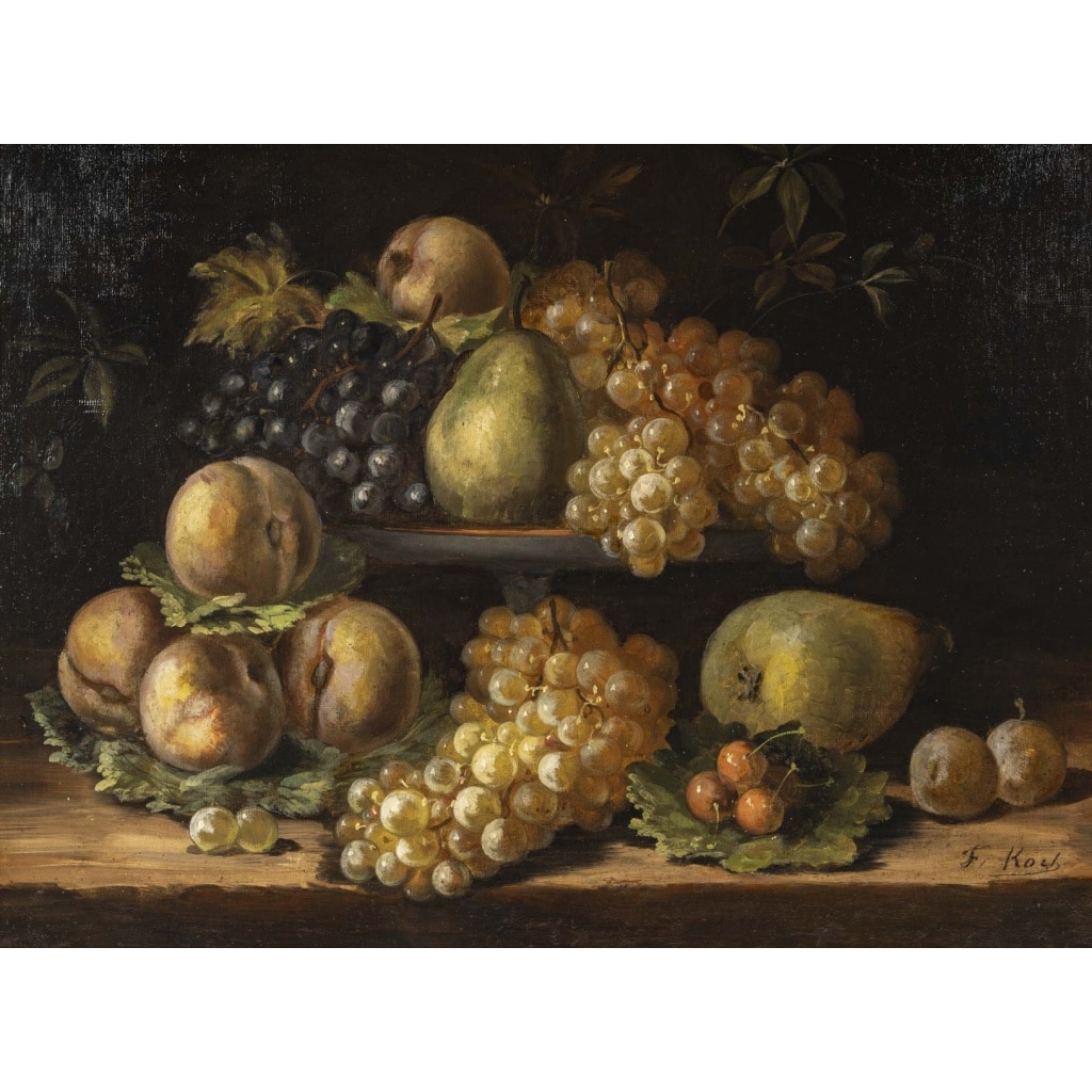 F KOCH, nature morte aux fruits | Biron 