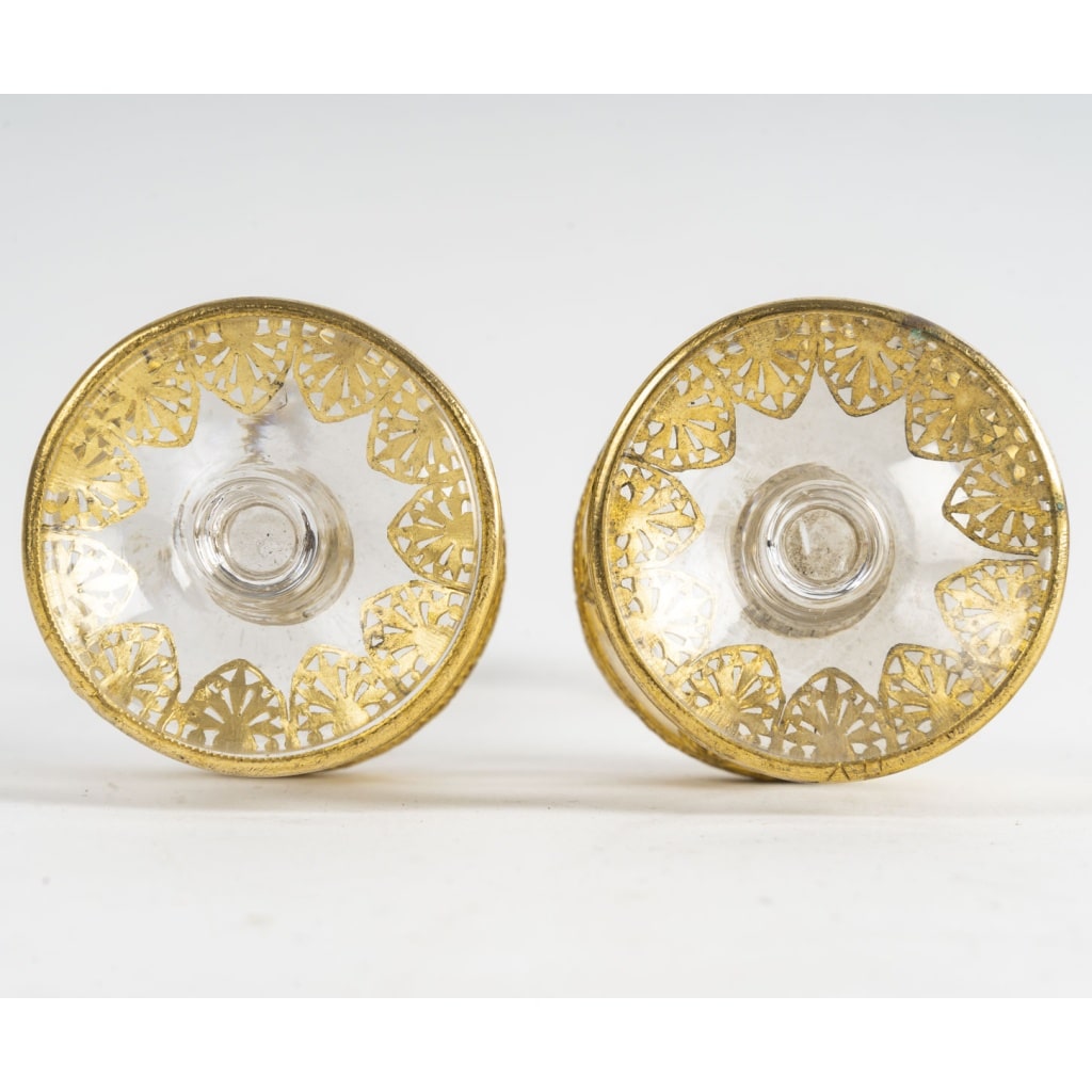 Une paire de vases Miniature en cristal et bronze doré, Fin XIXème siècle | Biron 