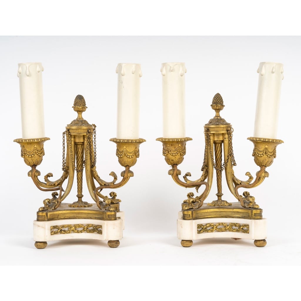 Paire de Candélabres de Style Louis XVI circa 1870 | Biron 