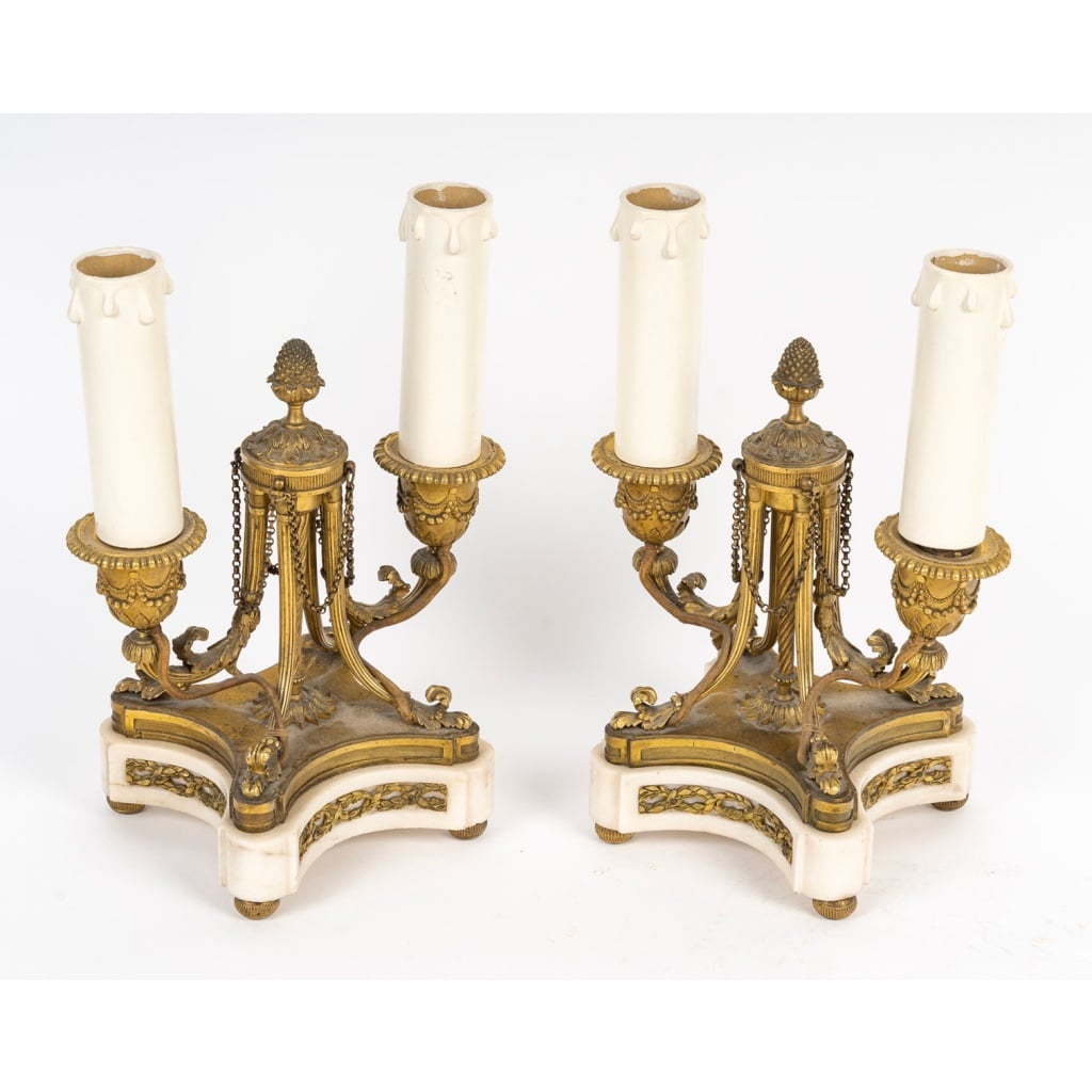 Paire de Candélabres de Style Louis XVI circa 1870 | Biron 