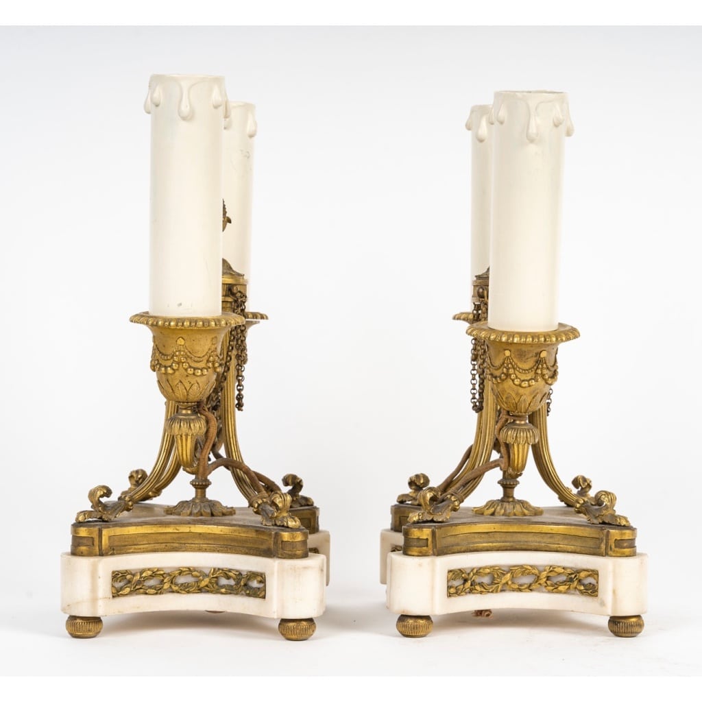 Paire de Candélabres de Style Louis XVI circa 1870 | Biron 