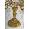 Paire de girandoles Baccarat de style Louis XVI en bronze doré et décor de cristal vers 1870 | Biron 