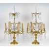 Paire de girandoles Baccarat de style Louis XVI en bronze doré et décor de cristal vers 1870 | Biron 