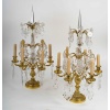 Paire de girandoles Baccarat de style Louis XVI en bronze doré et décor de cristal vers 1870 | Biron 