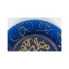 Assiette en pâte de verre de couleur bleu de Daum et Dali, signée, XXème siècle. | Biron 