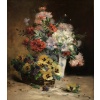 CAUCHOIX Eugène Bouquet d’oeillets Panier De Pensées Huile Toile Signée certificat d’authenticité | Biron 