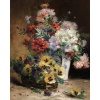 CAUCHOIX Eugène Bouquet d’oeillets Panier De Pensées Huile Toile Signée certificat d’authenticité | Biron 