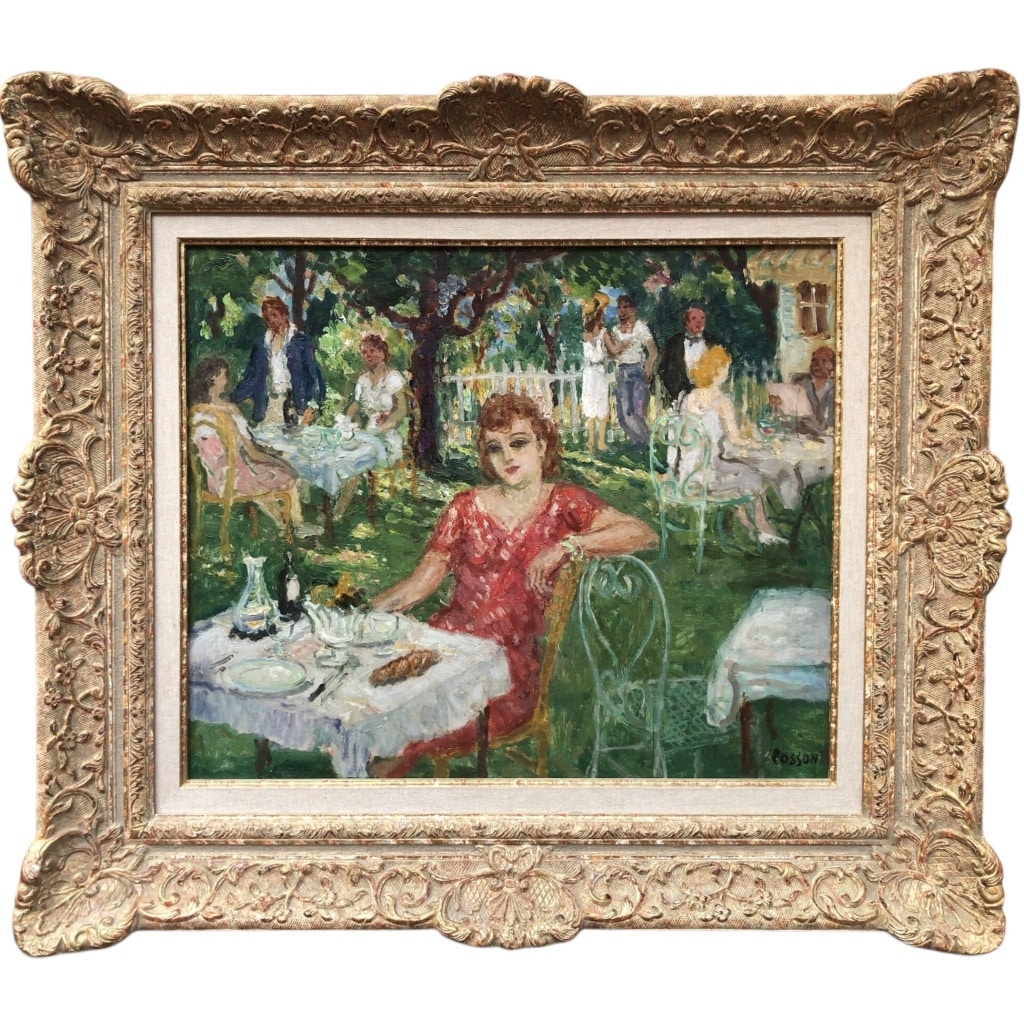 COSSON Marcel Peinture 20è Le déjeuner à la campagne Huile Panneau Signée Certificat d’Authenticité | Biron 