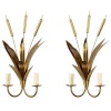 1960 Paire d’appliques en laiton « Bouquet de joncs » Maison FlorArt | Biron 