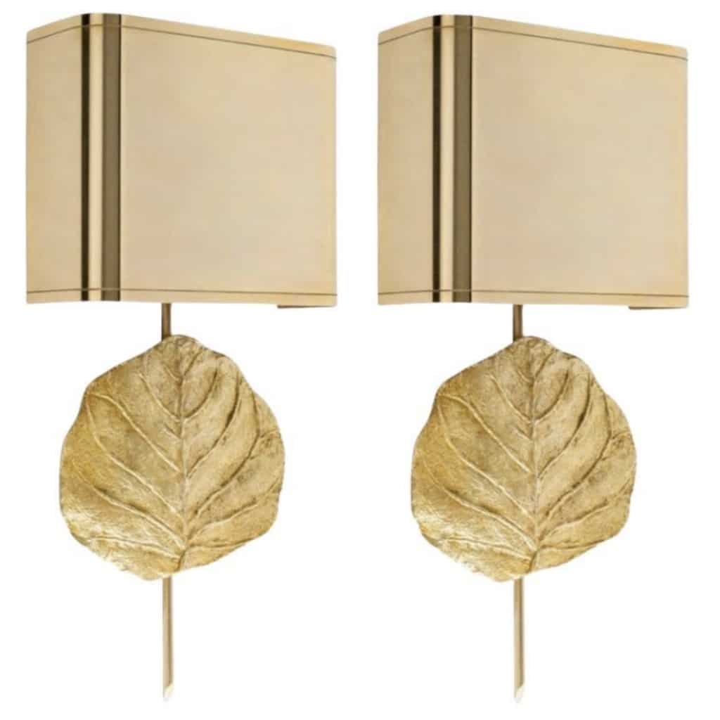 1970 Paire d’appliques modèle Clea par Chrystiane Charles pour Maison Charles. | Biron 