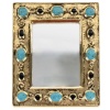 1970 François Lembo miroir, céramique, bijoux, or, vert émeraude, signé. | Biron 