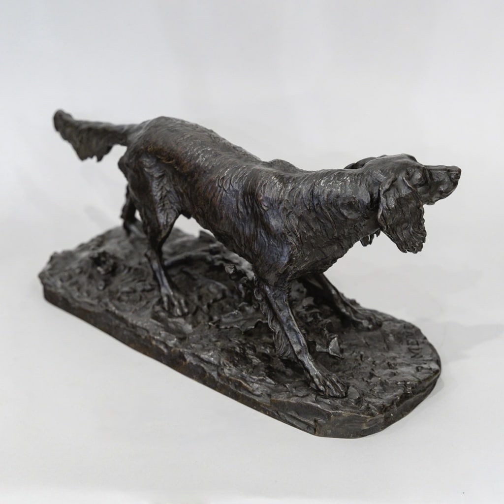 Sculpture – Chien De Chasse Setter , Pierre- Jules Mêne (1810-1879) – Bronze | Biron 