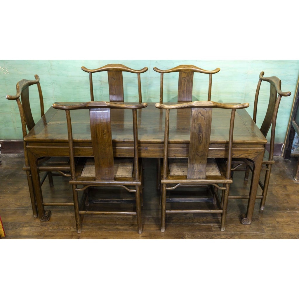 Ensemble 1 table + 6 chaises anciennes chinoises | Biron 
