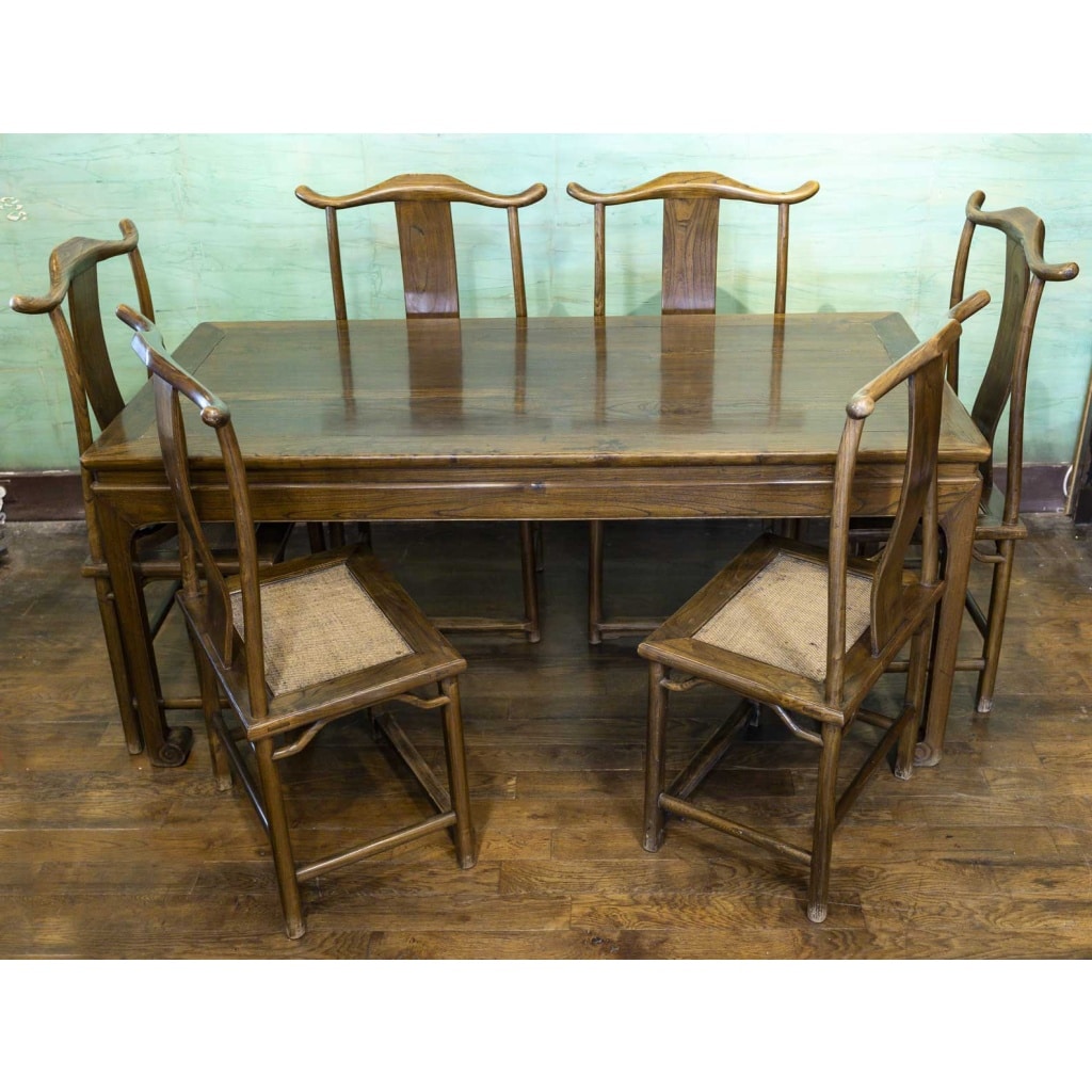 Ensemble 1 table + 6 chaises anciennes chinoises | Biron 