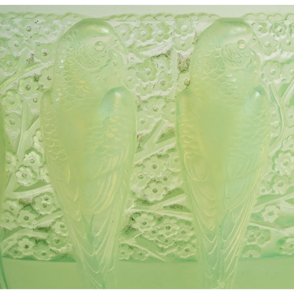 René Lalique :Coupe « Perruches » peppermint 1931 | Biron 