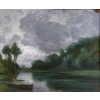 FANART Antonin Peinture Française XIXè Siècle Bord De Rivière Huile Sur Carton Signée Certificat d’authenticité | Biron 