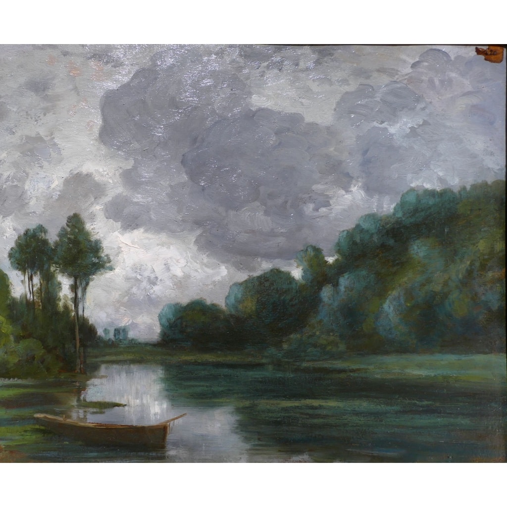 FANART Antonin Peinture Française XIXè Siècle Bord De Rivière Huile Sur Carton Signée Certificat d’authenticité | Biron 