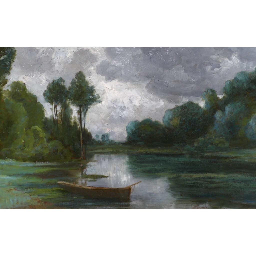 FANART Antonin Peinture Française XIXè Siècle Bord De Rivière Huile Sur Carton Signée Certificat d’authenticité | Biron 