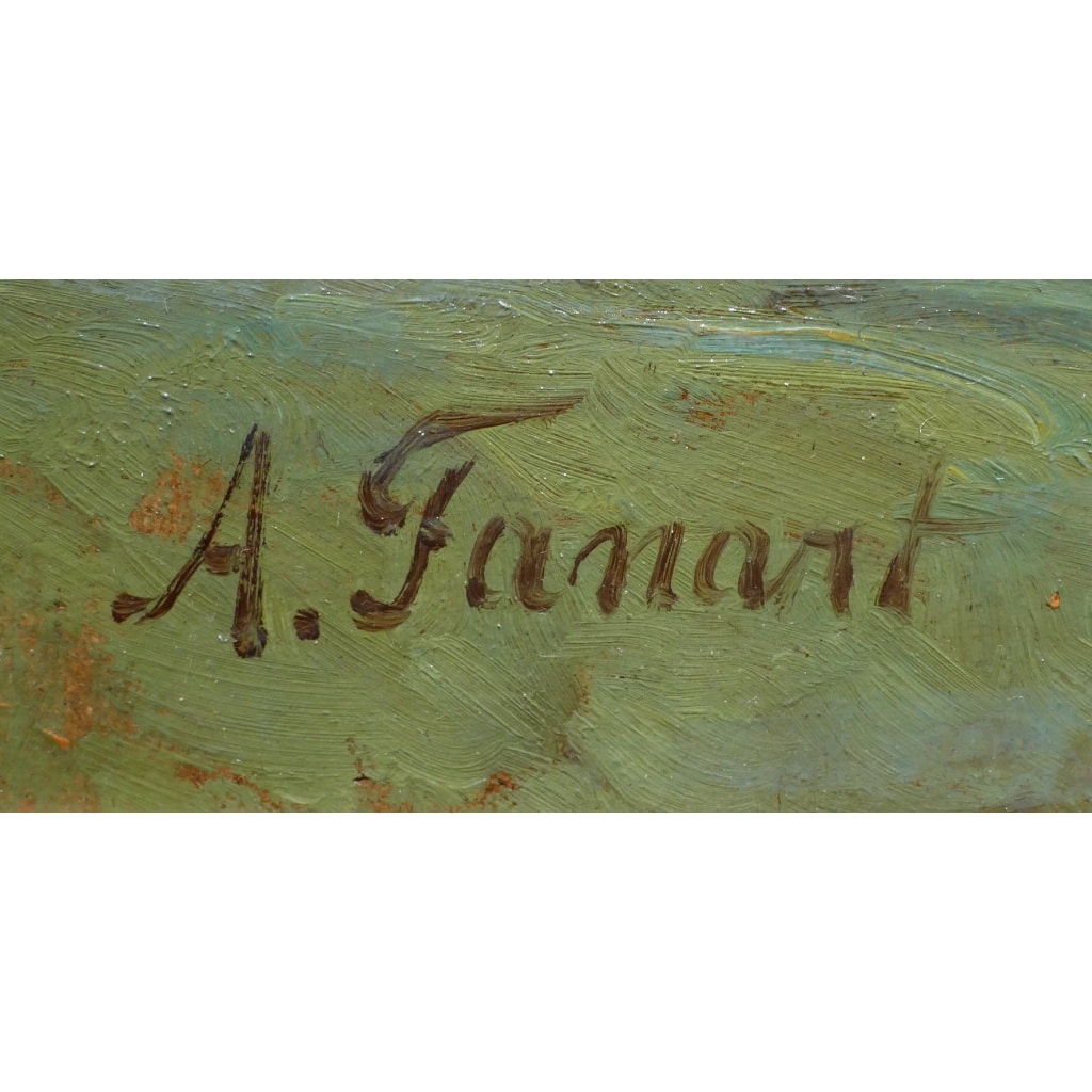 FANART Antonin Peinture Française XIXè Siècle Bord De Rivière Huile Sur Carton Signée Certificat d’authenticité | Biron 