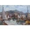 HERBO Fernand Peinture Française XXè Normandie Honfleur Et Son Port Huile sur Toile Signée Certificat d’authenticité | Biron 