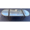 1970′ Table Tripartite Maison Charles, Jansen Ou Baguès Décor Palmier en Bronze Doré avec Plateaux Miroirs Vieillis 12
