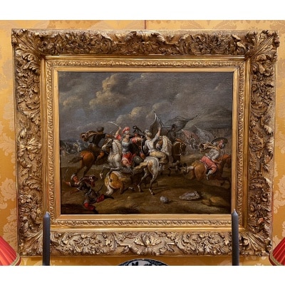 Philips Wouwerman (1619-1668) Combat de cavalerie entre Orientaux et Impériaux huile sur toile vers 1660