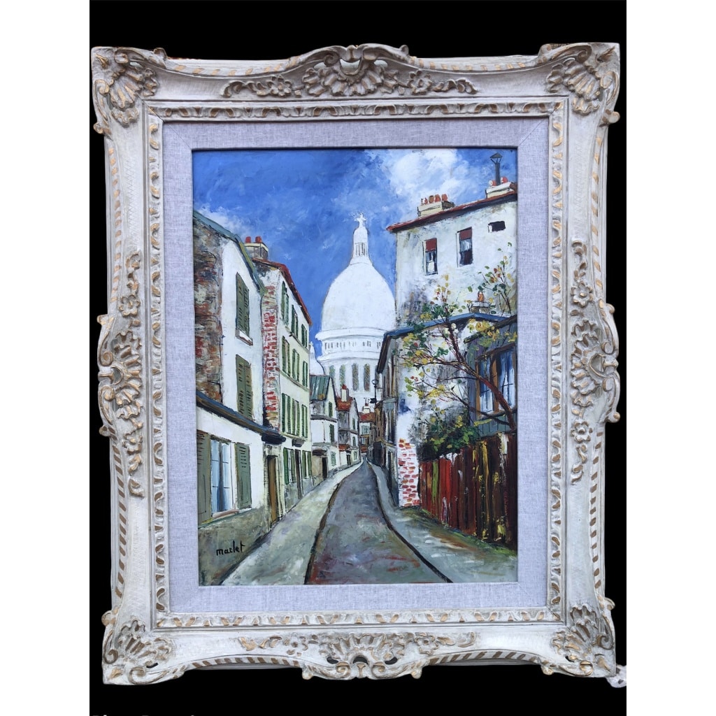 Maclet Elisée Peinture 20è Paris Montmartre Le Sacré Coeur Huile Signée Certificat d’authenticité | Biron 