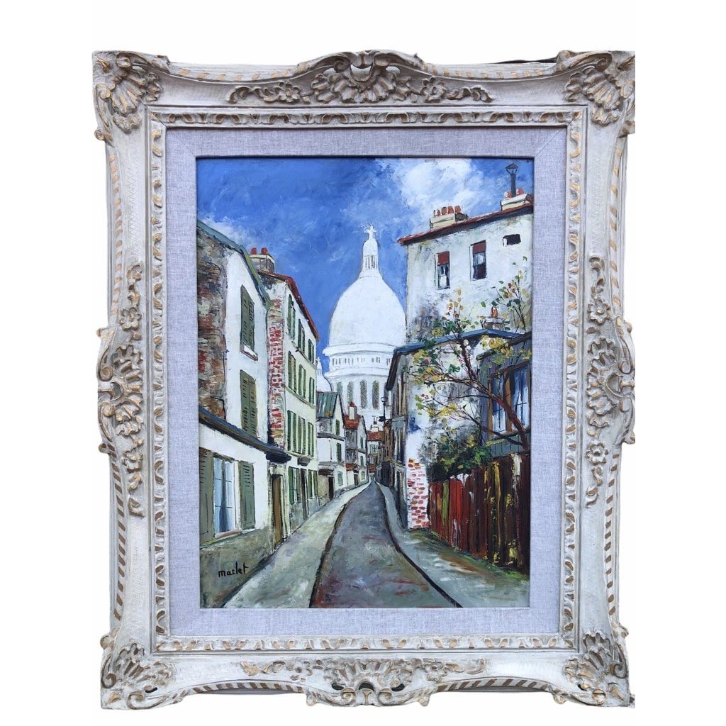 Maclet Elisée Peinture 20è Paris Montmartre Le Sacré Coeur Huile Signée Certificat d’authenticité | Biron 