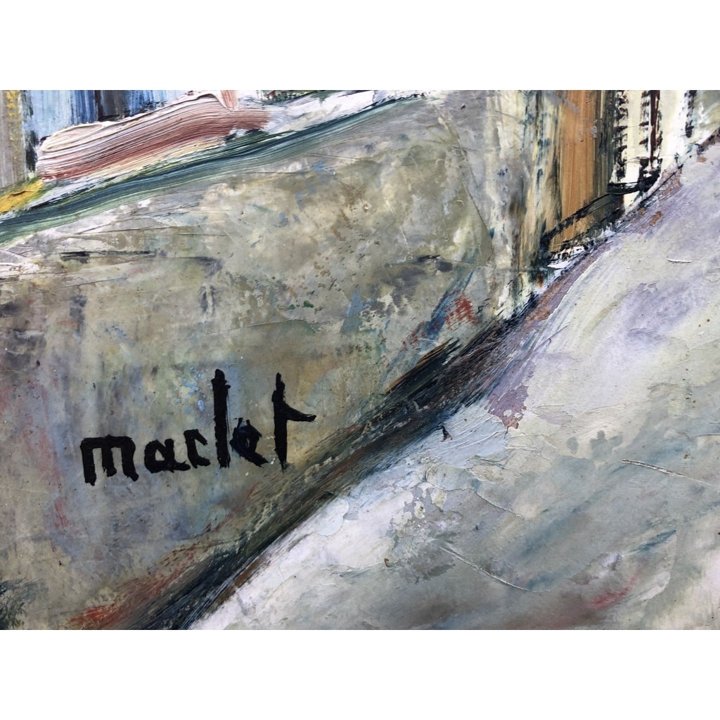 Maclet Elisée Peinture 20è Paris Montmartre Le Sacré Coeur Huile Signée Certificat d’authenticité | Biron 