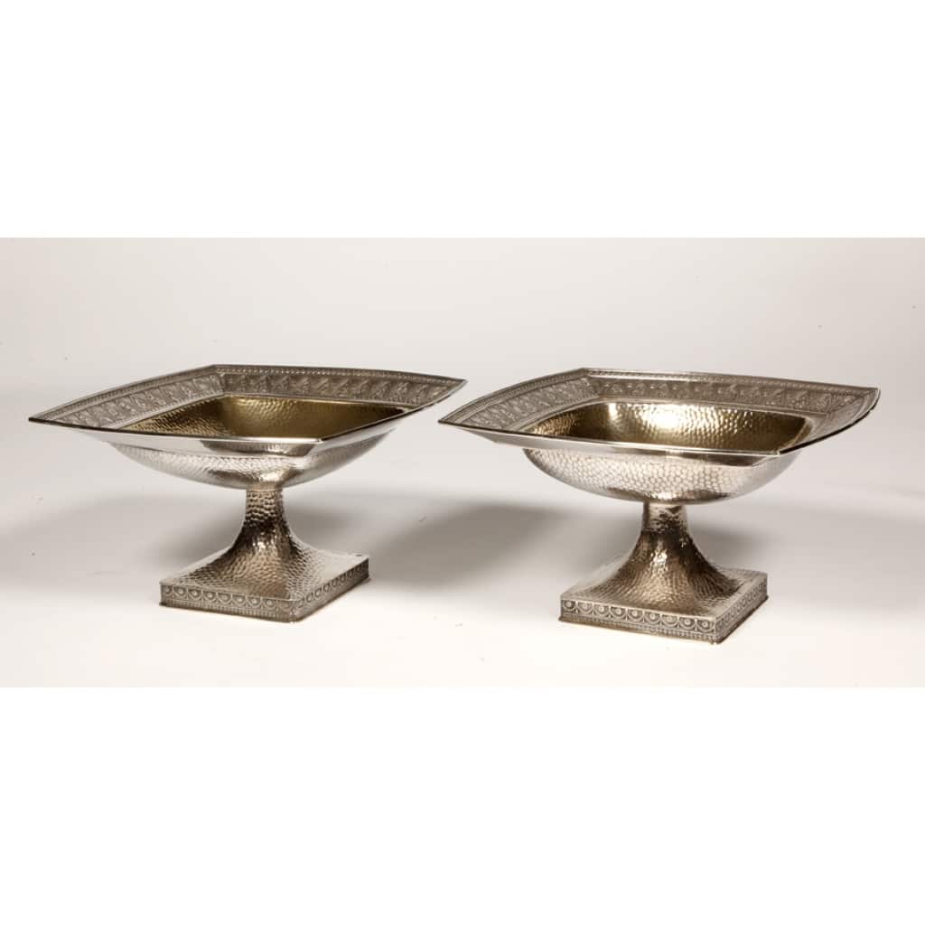 GORHAM – Paire de Coupes en argent massif martelé Birmingham XXe | Biron 