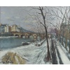Serge Belloni (1925-2005) Le peintre de Paris – Le Pont Marie et l’Ile Saint-Louis sous la neige Huile sur toile vers 1960 | Biron 