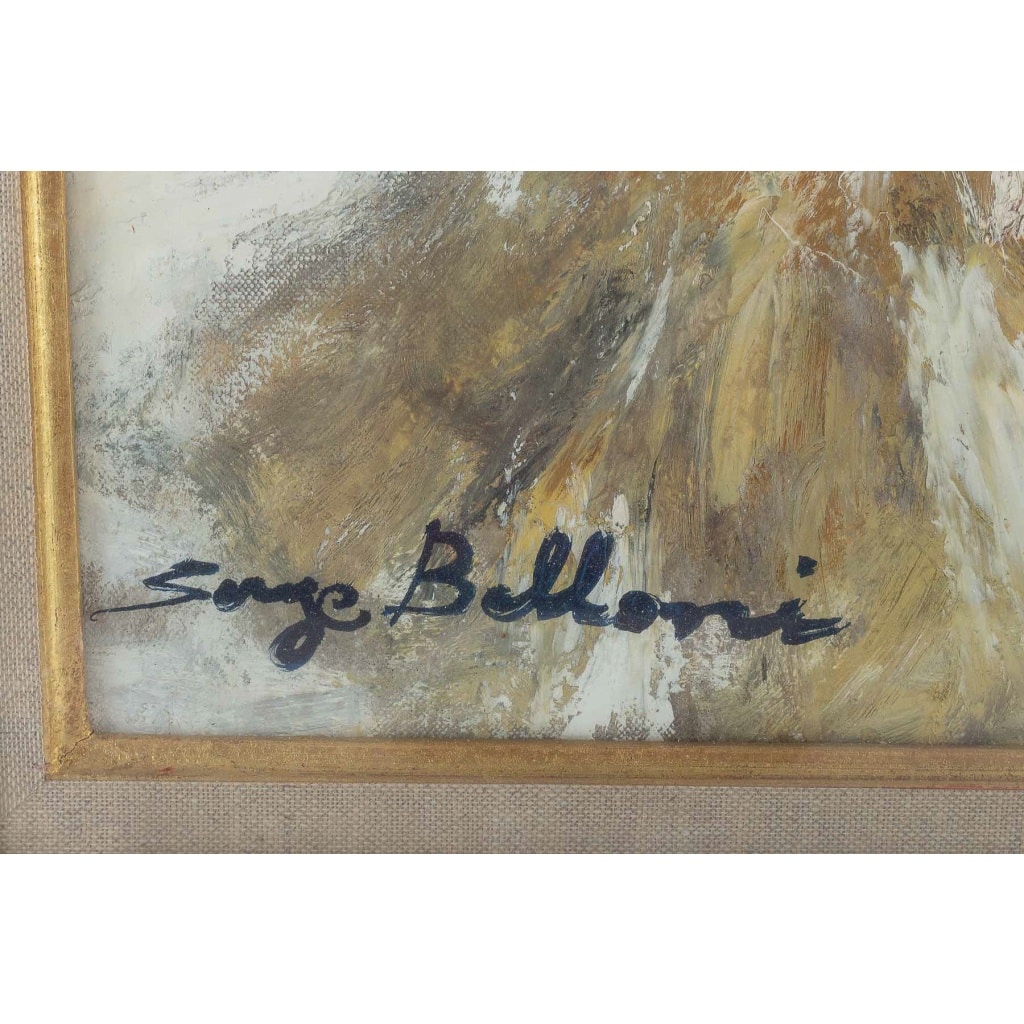 Serge Belloni (1925-2005) Le peintre de Paris – Le Pont Marie et l’Ile Saint-Louis sous la neige Huile sur toile vers 1960 | Biron 