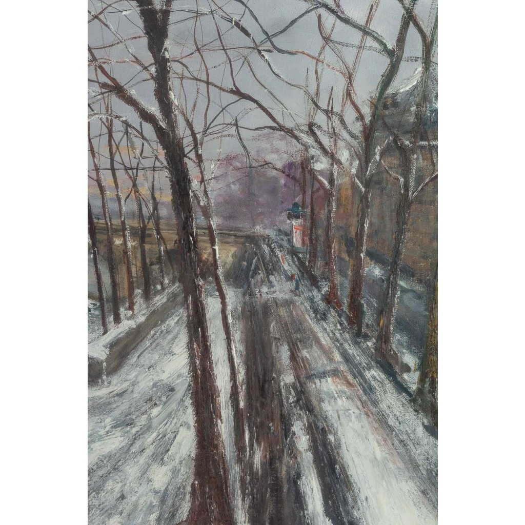 Serge Belloni (1925-2005) Le peintre de Paris – Le Pont Marie et l’Ile Saint-Louis sous la neige Huile sur toile vers 1960 | Biron 