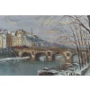 Serge Belloni (1925-2005) Le peintre de Paris – Le Pont Marie et l’Ile Saint-Louis sous la neige Huile sur toile vers 1960 | Biron 